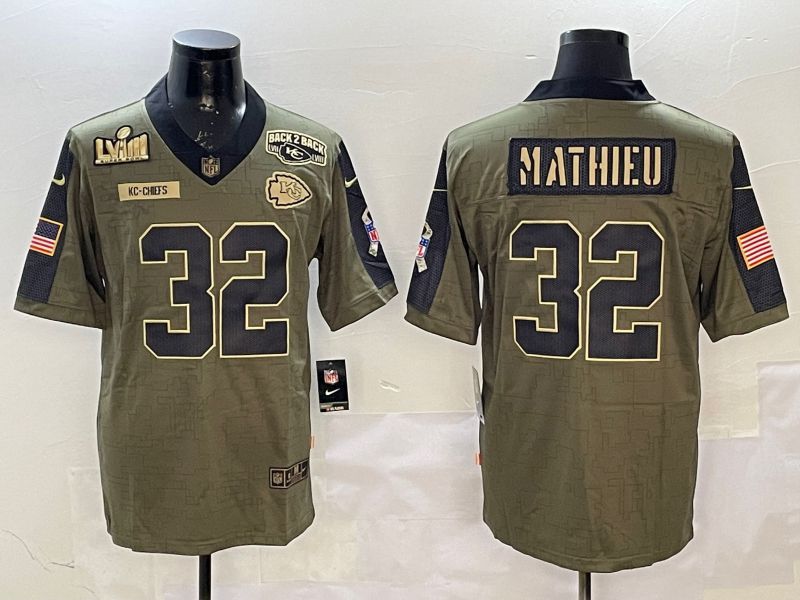 Men Kansas City Chiefs 32 Mathieu Green 2025 Nike Salute to Service Limited NFL Jersey style 6